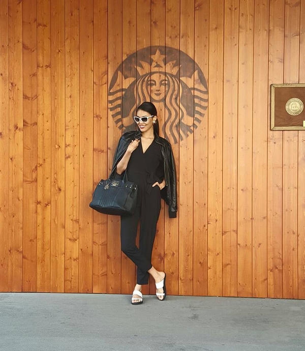 Thời trang đường phố của Lan Khuê trông thật phong cách. Ảnh: internet.