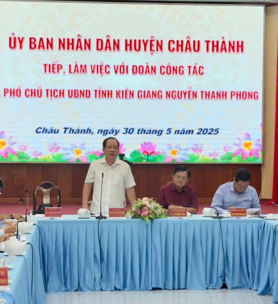 Ông Nguyễn Thanh Phong – Phó Chủ tịch UBND tỉnh Kiên Giang phát biểu tại buổi làm việc