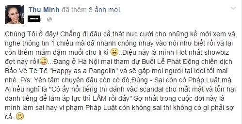 Thu Minh lên tiếng trước tin đồn thất thiệt cùng chồng lừa đảo.