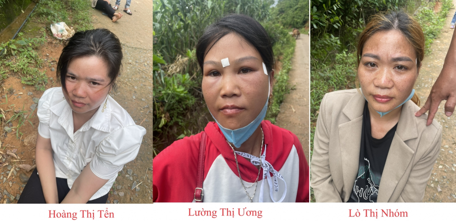 Các đối tượng tại thời điểm bị bắt giữ. Ảnh: Công an Lai Châu.