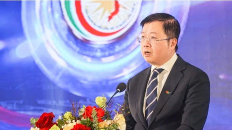 Ông Nguyễn Thanh Lâm, Tổng giám đốc Đài Truyền hình Việt Nam, công bố khai mạc Liên hoan Truyền hình toàn quốc lần thứ 42. Ảnh: Hải Phong