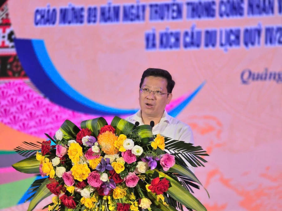 Ông Nguyễn Việt Dũng - Giám đốc Sở Văn hóa, Thể thao và Du lịch phát biểu tại buổi lễ.