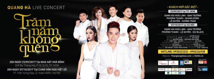 Các khách mời biểu diễn trong live show của ca sĩ Quang Hà.