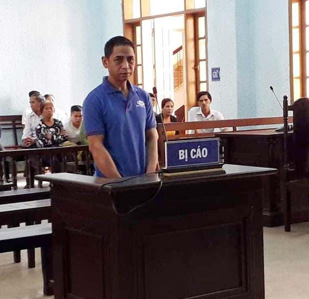 Bị cáo Ksor Thung tại phiên tòa.