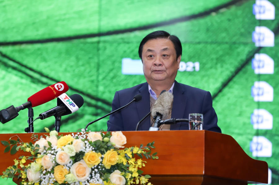 Bộ trưởng Bộ NN&amp;amp;PTNT Lê Minh Hoan phát biểu chỉ đạo tại hội nghị.