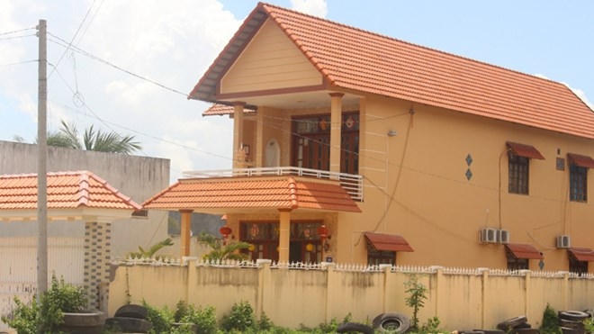 Căn biệt thự của gia đình trung tá Thi ở Tịnh Biên.