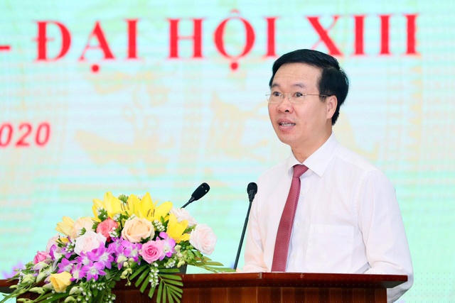 Trưởng Ban Tuyên giáo Trung ương Võ Văn Thưởng phát biểu tại buổi lễ