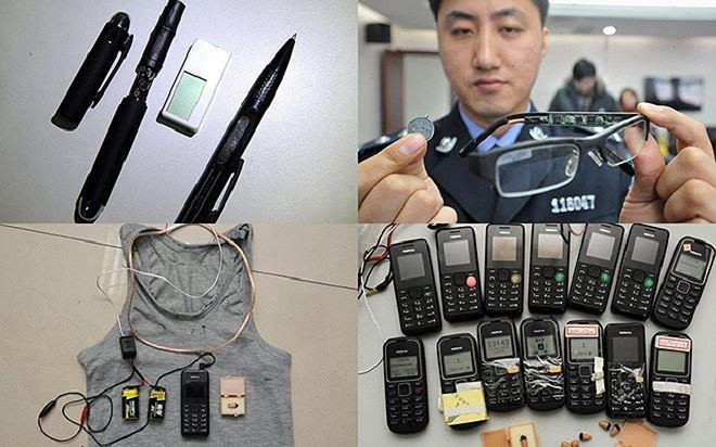 Những m&aacute;nh kh&oacute;e gian lận c&ocirc;ng nghệ cao trong thi cử ở Trung Quốc.