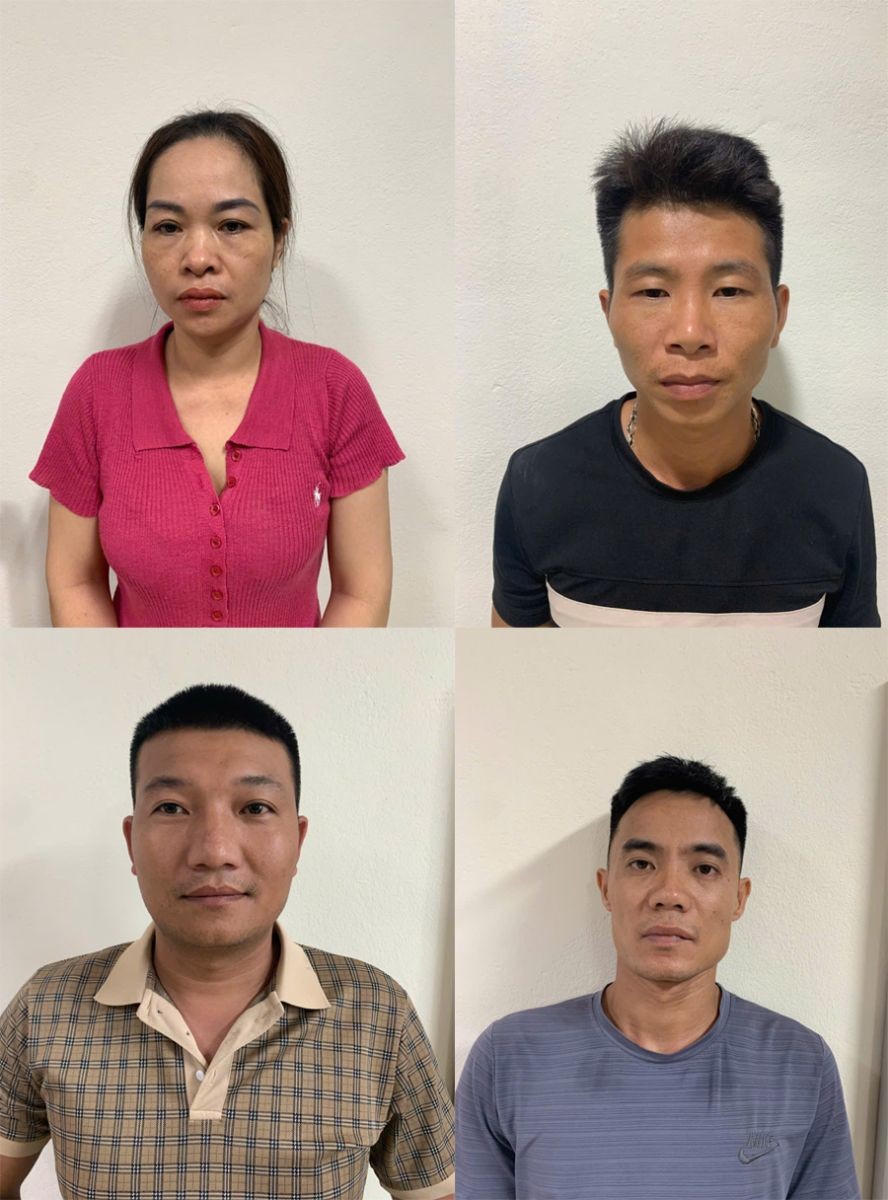 4 đối tượng bị tạm giữ hình sự. (Ảnh: CATH)