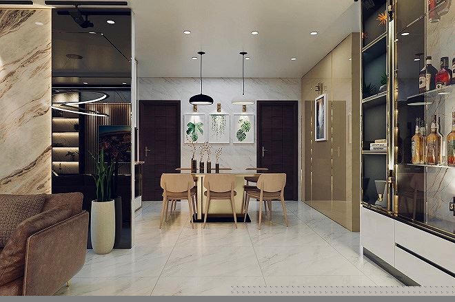Một mẫu thiết kế nội thất tủ bếp nổi bật.