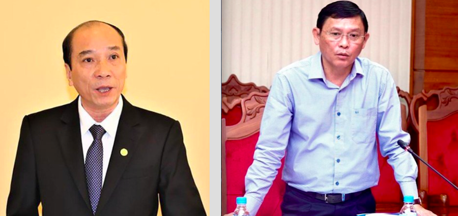 Ông Phạm Ngọc Nghị, Chủ tịch UBND tỉnh Đắk Lắk (bìa trái) và ông Nguyễn Tuấn Hà, Phó Chủ tịch UBND tỉnh Đắk Lắk bị kỷ luật khiển trách.