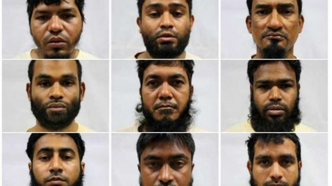 Hình ảnh các nghi can khủng bố Bangladesh vừa bị bắt giữ. (Ảnh: Scmp)