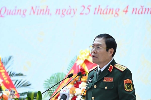Đại tướng Nguyễn Tân Cương phát biểu chỉ đạo tại buổi lễ.