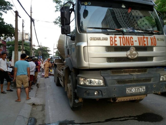 Hiện trường vụ tai nạn khiến nữ sinh lớp 8 tử vong.