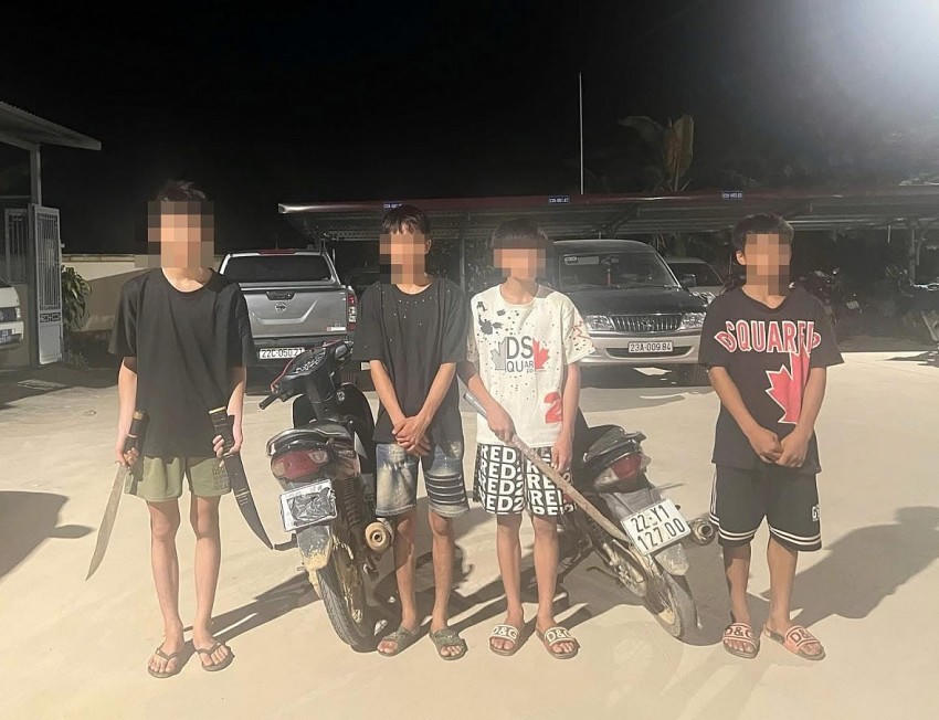 Nhóm thiếu niên gây ra vụ việc. (Ảnh: Công an tỉnh Tuyên Quang).
