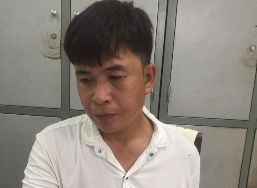 Đối tượng Lương Văn Sơn tại cơ quan Công an.