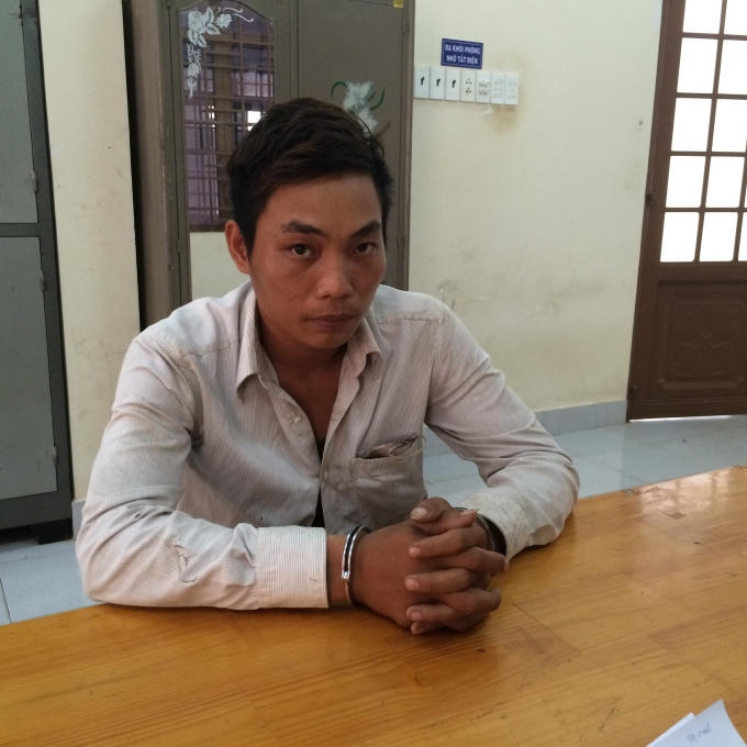 Đối tượng Hồ Quốc Bảo tại cơ quan công an.