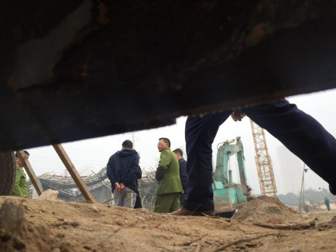 Hiện trường vụ sâp giàn giáo khiến 6 người thương vong.