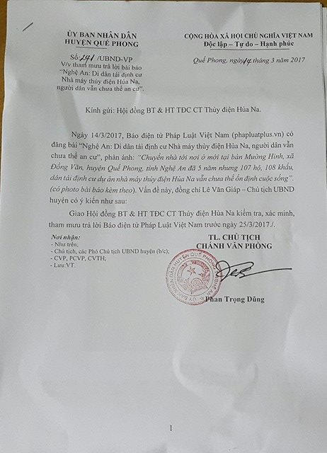Công văn của huyện chỉ đạo sau khi Pháp Luật Plus phản ánh.