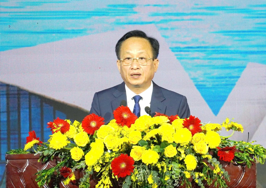 Ông Phạm Văn Thiều - Chủ tịch UBND tỉnh Bạc Liêu, phát biểu khai mạc Hội nghị xúc tiến đầu tư.