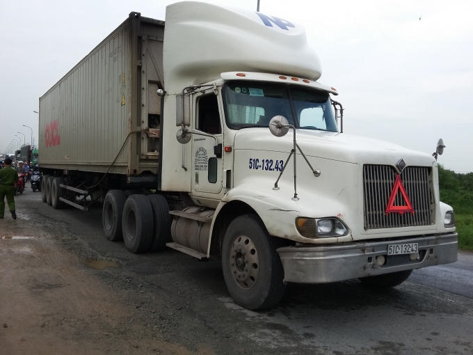 Chiếc container gây tai nạn