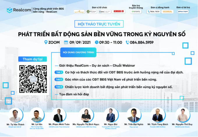 Hội thảo trực tuyến với chủ đề “Phát triển Bất động sản bền vững trong kỷ nguyên số”