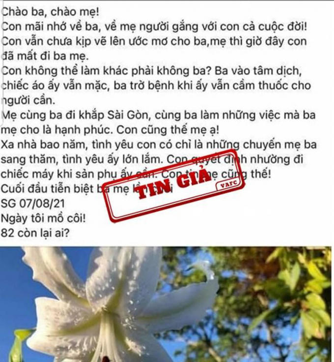Nội dung bài viết được chia sẻ rất nhiều trên mạng xã hội vào ngày 7/8 vừa qua. (Ảnh: VAFC)