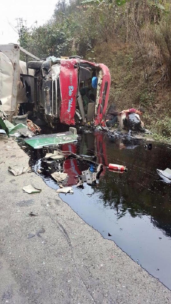 Hiện trường vụ tai nạn. Nguồn: Otofun.