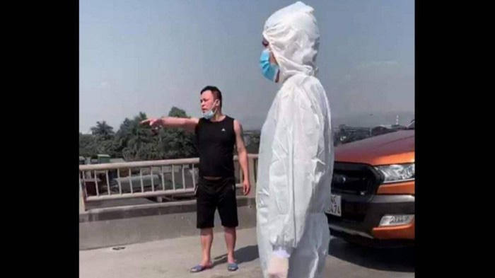 Đối tượng Phạm Văn Thuận có hành vi chống người thi hành công vụ tại chốt kiểm soát.