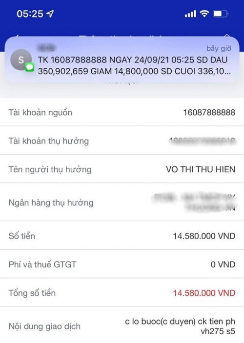 Đào Thị Duyên sử dụng hình ảnh chuyển tiền (giả) để lừa đảo, chiếm đoạt tài sản.