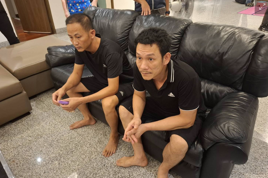 Hai vệ sĩ của Ngo Thi Theu bị bắt (Ảnh: Bangkok Post)