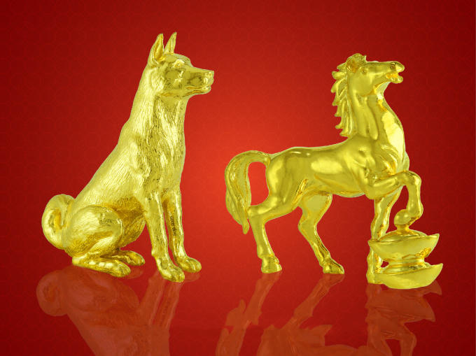 Các sản phẩm hình linh vật Tuất của năm 2018 có thiết kế đặc sắc, mang ý nghĩa chiêu tài, cầu may.