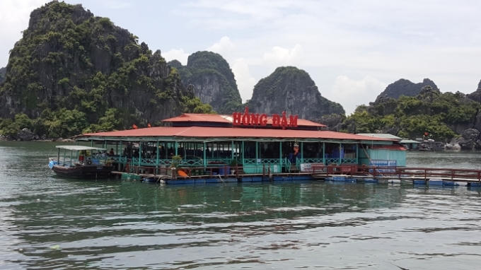 Nhà hàng nổi Hồng Đậm vẫn đón và phục vụ ăn uống cho du khách vào 11h30 ngày 12/8.