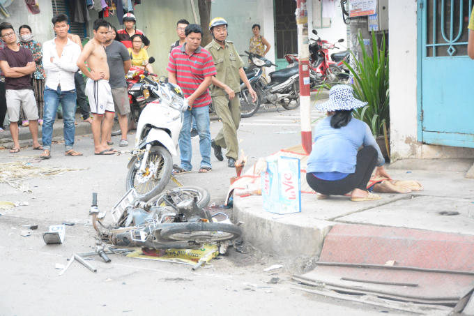Hiện trường vụ tai nạn.