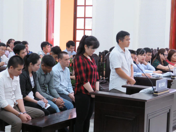 Các bị cáo tại tòa ngày 16/7.