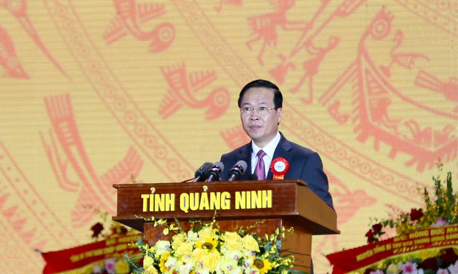Ông Võ Văn Thưởng, Ủy viên Bộ Chính trị, Chủ tịch nước Cộng hòa XHCN Việt Nam, phát biểu tại buổi lễ.