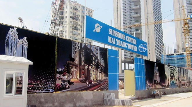 Dự án Mai Trang Tower vừa bất ngờ có chủ đầu tư mới và đổi tên thành Sunshine Center. Ảnh: Phương Anh.