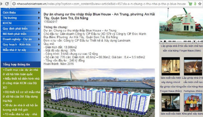 Theo dự kiến Dự án chung cư thu nhập thấp Blue Housse - An Trung 2 sẽ được hoàn thành vào năm 2016.