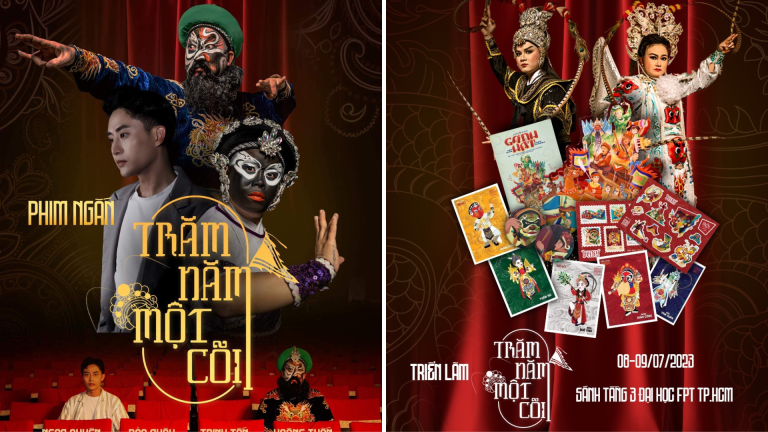 Các hoạt động của dự án Trăm năm một cõi lan tỏa nghệ thuật hát bội tới công chúng của nhóm bạn trẻ Gen Z. (Ảnh: Nhóm sinh viên FPT)