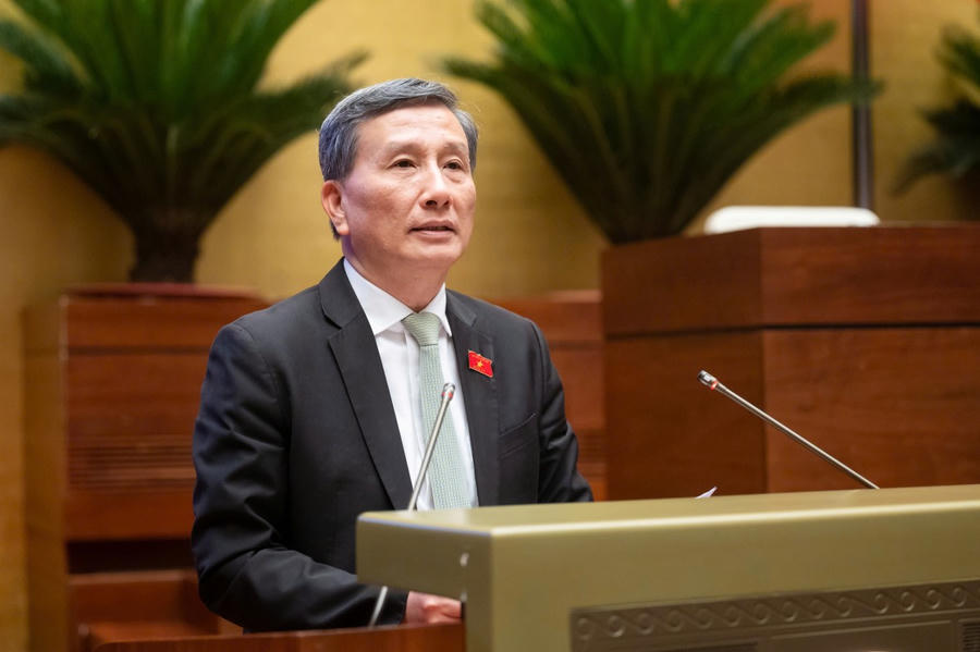 Chủ nhiệm Uỷ ban Khoa học công nghệ và Môi trường Lê Quang Huy  chia sẻ. (Ảnh: quochoi.vn)