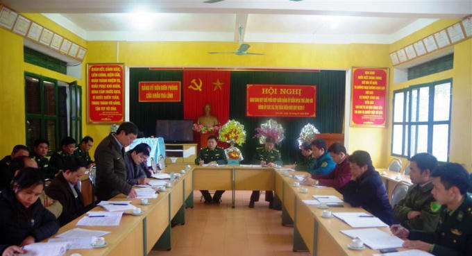 Buổi giao ban quy chế phối hợp Quý IV năm 2017 tại Đồn Biên phòng Cửa khẩu TRà Lĩnh.