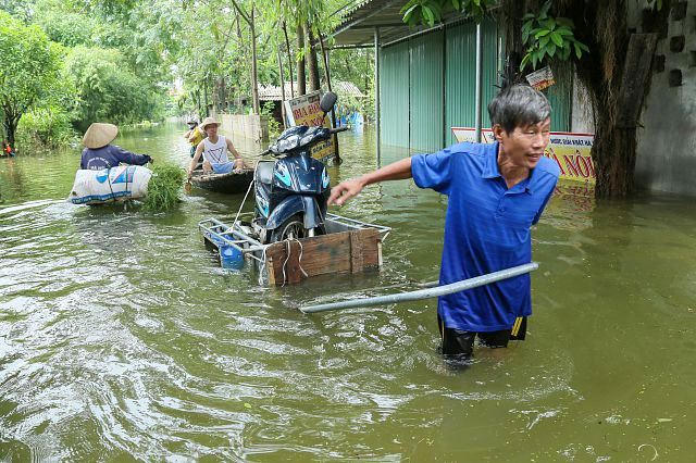 Mưa lớn gây ngập lụt ảnh hưởng lớn đến cuộc sống người dân. Ảnh minh họa