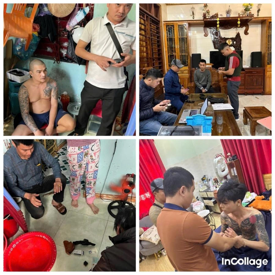 Nhiều đối tượng cộm cán bị bắt giữ - Ảnh Công an Hà Tĩnh.