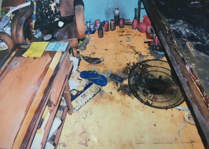 Hiện trường vụ chồng tưới xăng đốt vợ