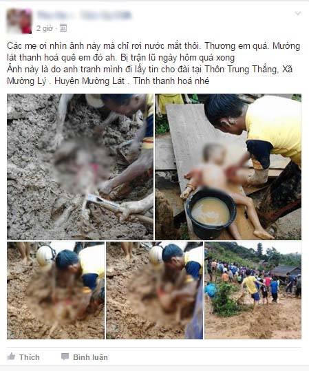 Đau đớn khi nh&igrave;n em b&eacute; Thanh H&oacute;a 5 tuổi bị v&ugrave;i trong đất lũ