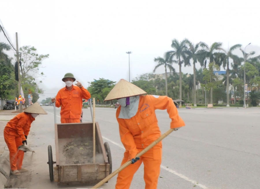 Công nhân môi trường vệ sinh đường phố.