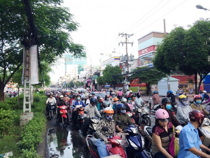 Giao thông ùn ứ nghiêm trọng.