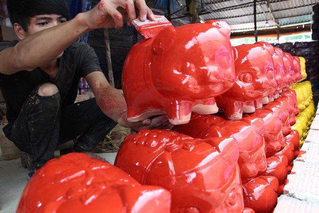 Những ch&uacute; heo v&agrave;ng đ&oacute;n Tết Kỷ Hợi được