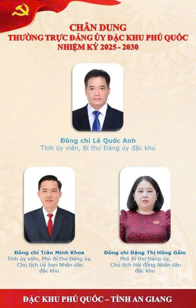 Chân dung Thường trực Đảng ủy Đặc khu Phú Quốc, nhiệm kỳ 2025-2030