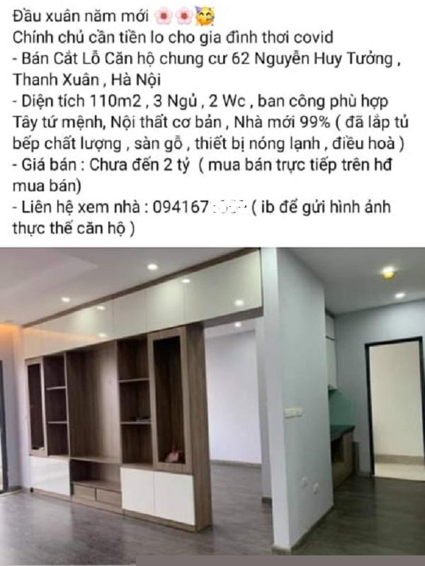 Căn hộ có 3 phòng ngủ được rao giảm giá sâu tới 20%